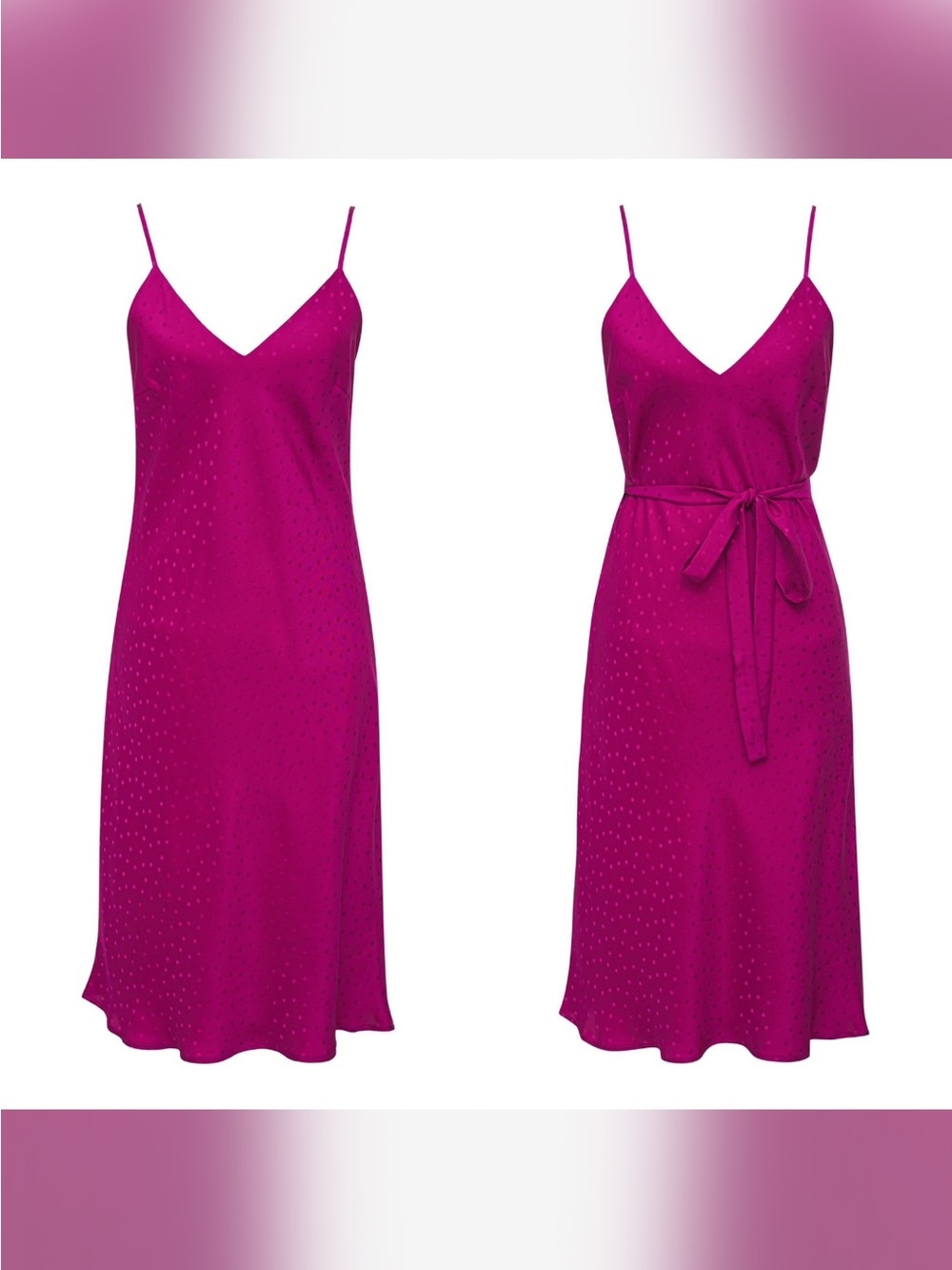 Gold Hawk Silk Jacquard Slip Dress (Fuchsia) $305  NWT